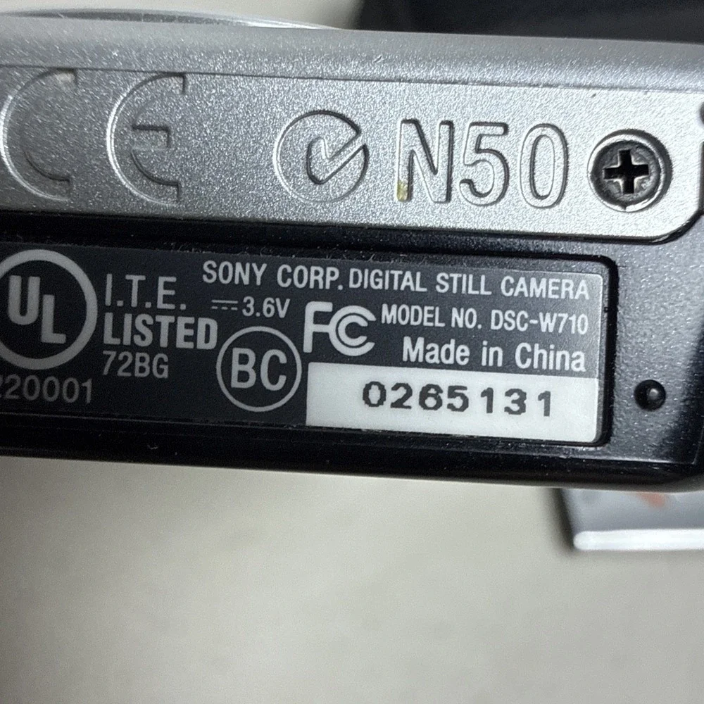 Sony Cyber-shot DSC-W710 Silver Digital Camera 16.1MP 5x Zoom w/ Battery & Bag